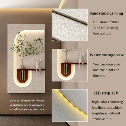 Cream Style Decorative Sandstone Wall Light Painting